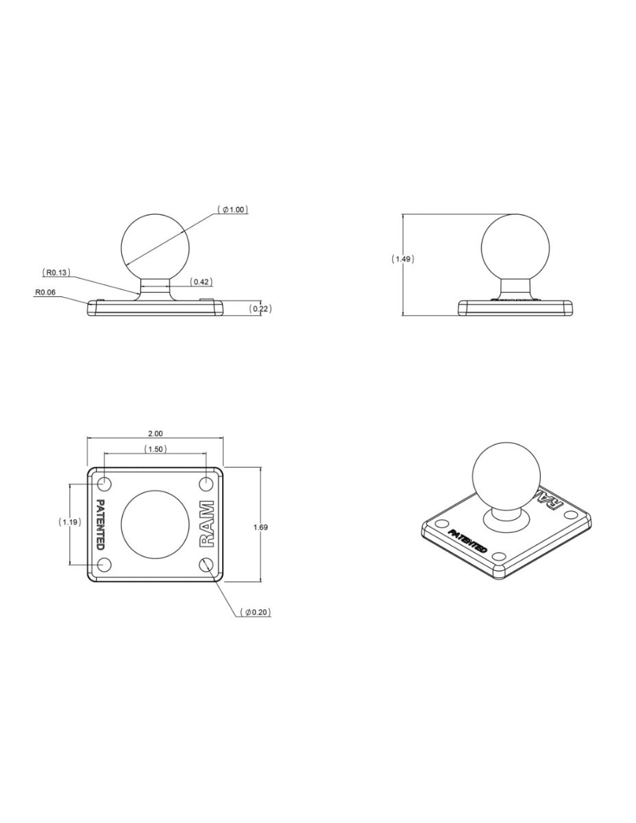 RAM Mounts Ball Bases (size: B) RAM-B-347U
