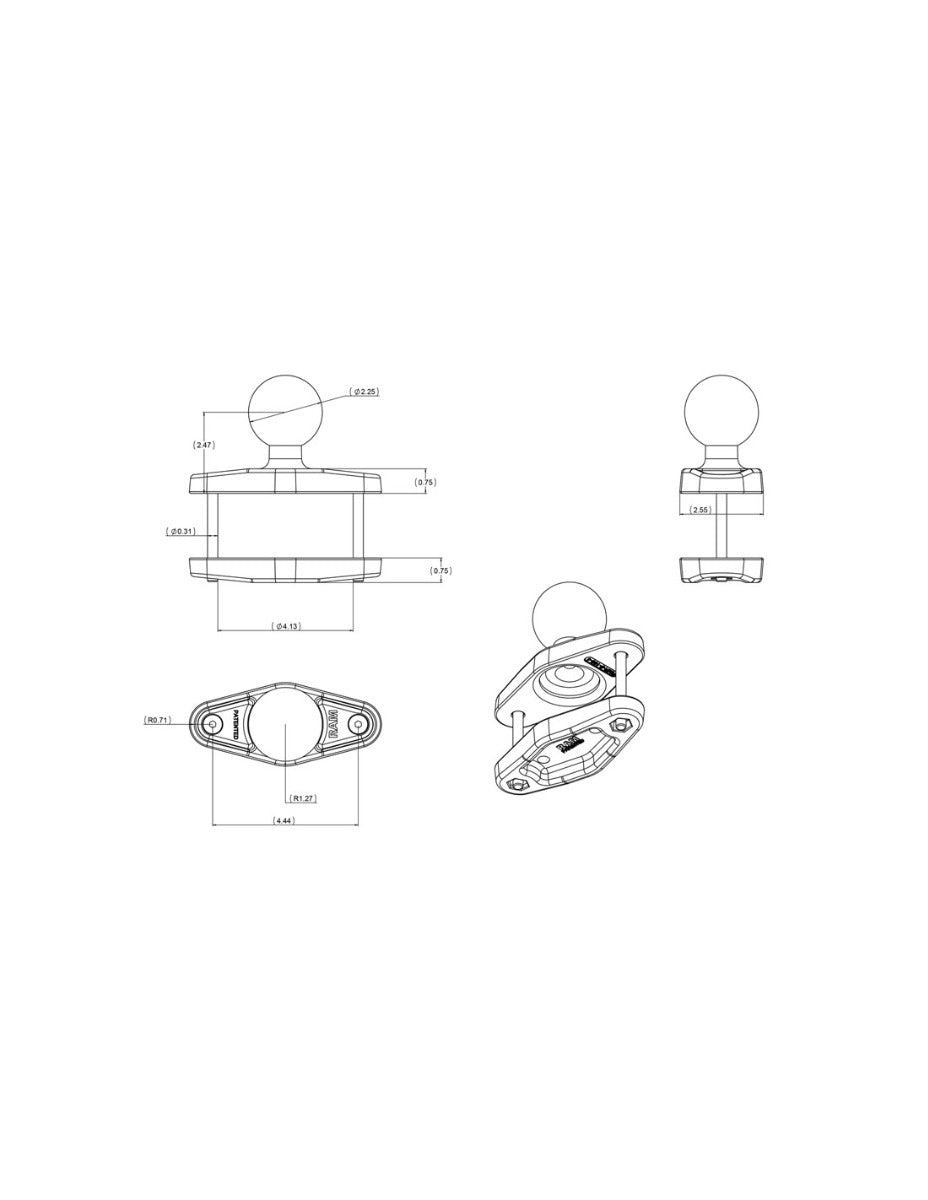 RAM Mounts base (size: D) RAM-D-247U-4-IN1